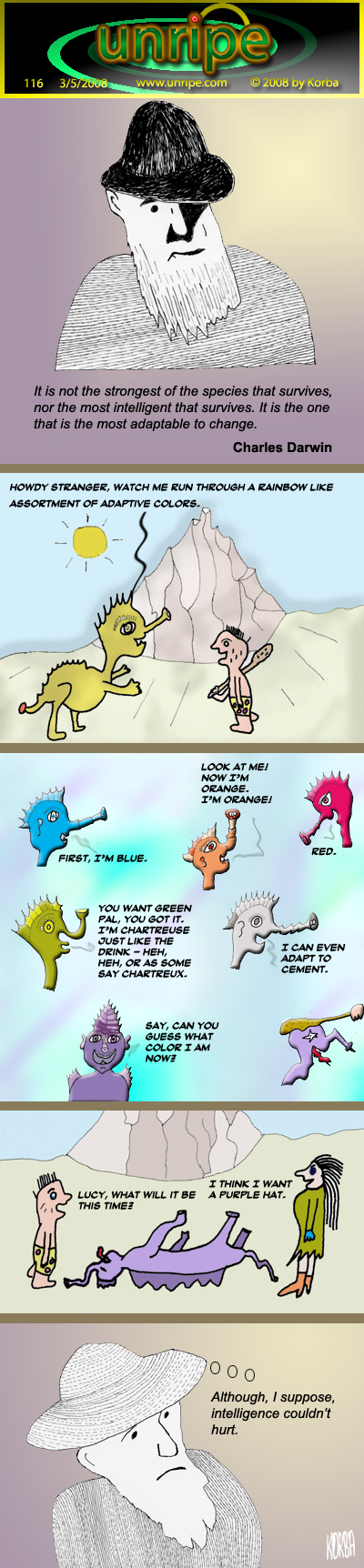 Cartoon 116, darwinian adaptability